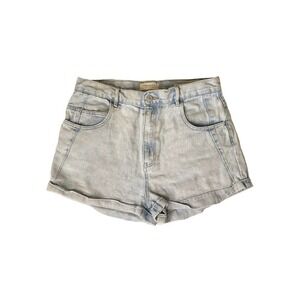 PacSun Cuffed Hem Mom Jean Shorts Women's Size 30 High Rise Cotton Denim Blue
